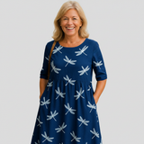 Rochie midi bleumarin Zoe — imagine 2
