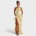 Rochie asimetrică din satin Zoey — imagine 2