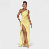Rochie asimetrică din satin Zoey — imagine 4