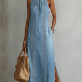 Rochie retro din dantelă din denim Zoey — imagine 2