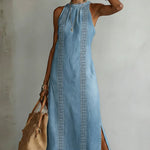 Rochie retro din dantelă din denim Zoey — imagine 4