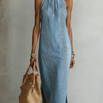 Rochie retro din dantelă din denim Zoey — imagine 5