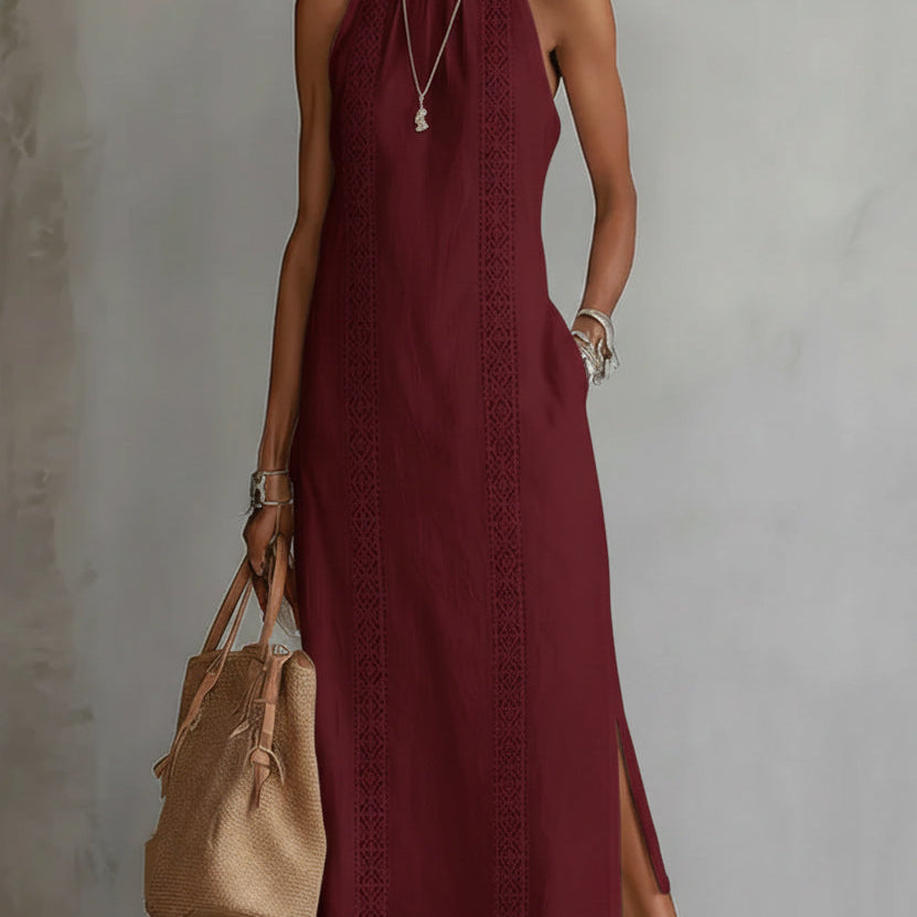 Rochie midi fără mâneci Zoey cu detalii din dantelă — imagine 1